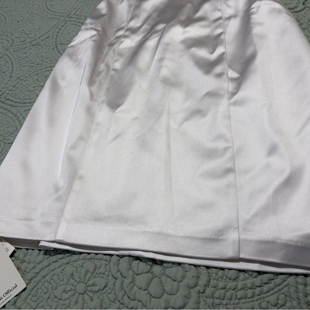 Abercrombie & Fitch White Satin Off-Shoulder Puff Sleeve Mini Dress XS - Picture 2 of 14